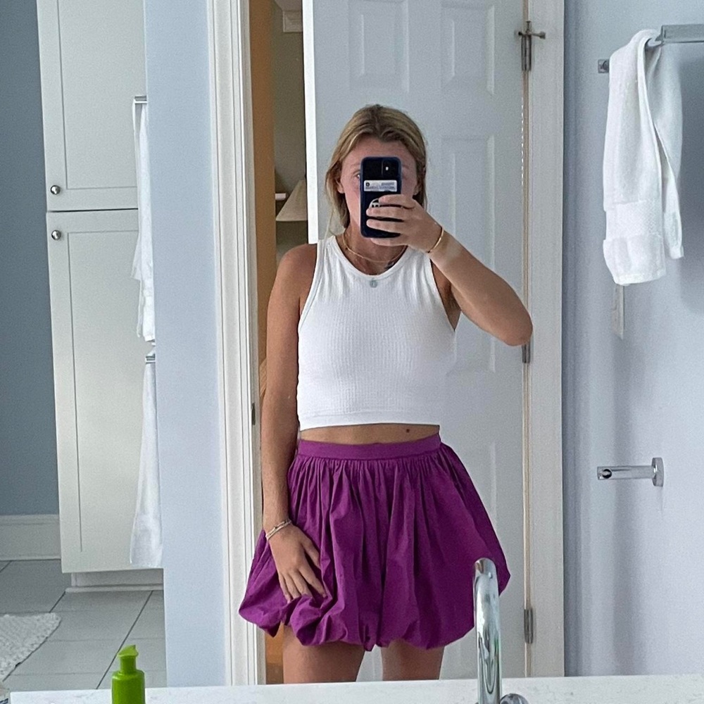 TCEC new with tags purple puff mini skirt